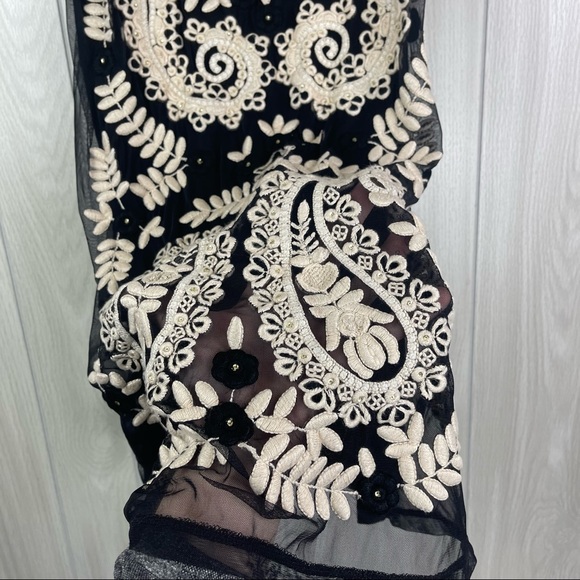 INC International Concepts Embroidered Mesh Overlay Key Hole Sheath Dress - Picture 3 of 6